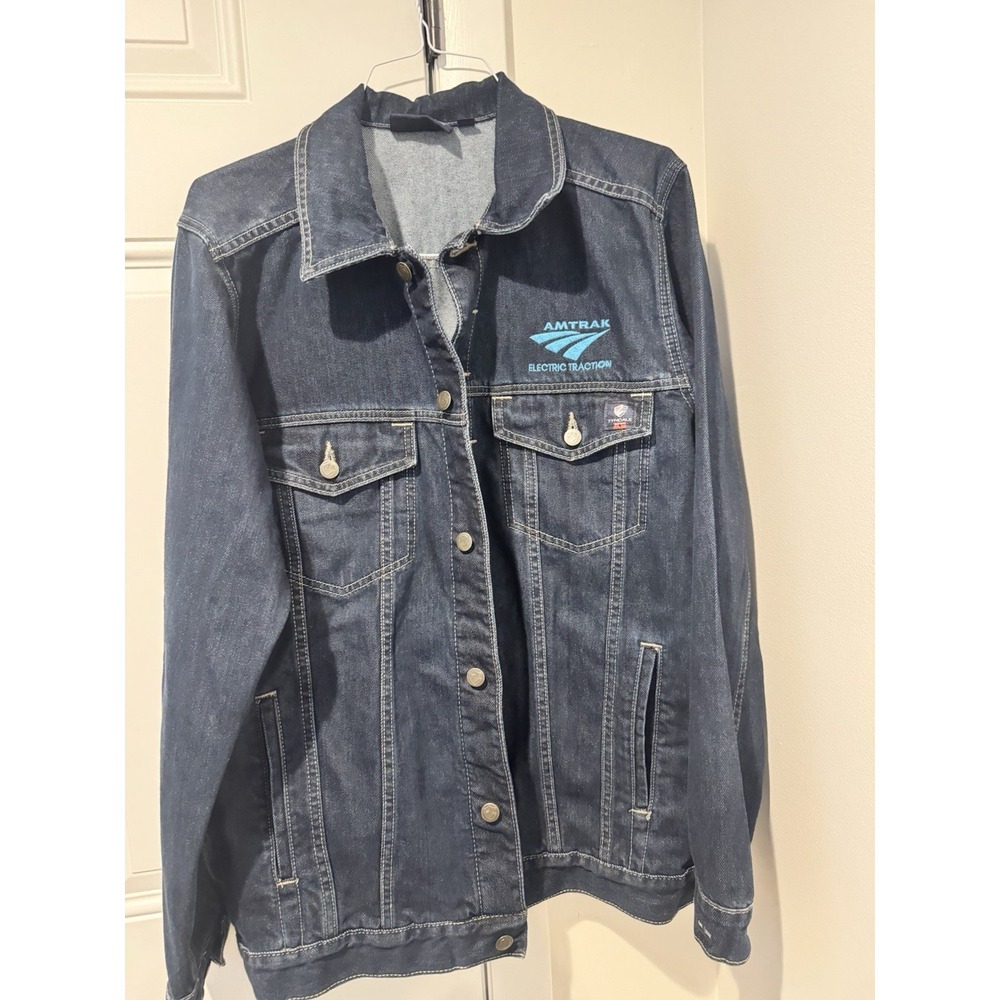 Tyndale Versa Amtrack Electric Tradition Embroidered Denim Jacket Men's M